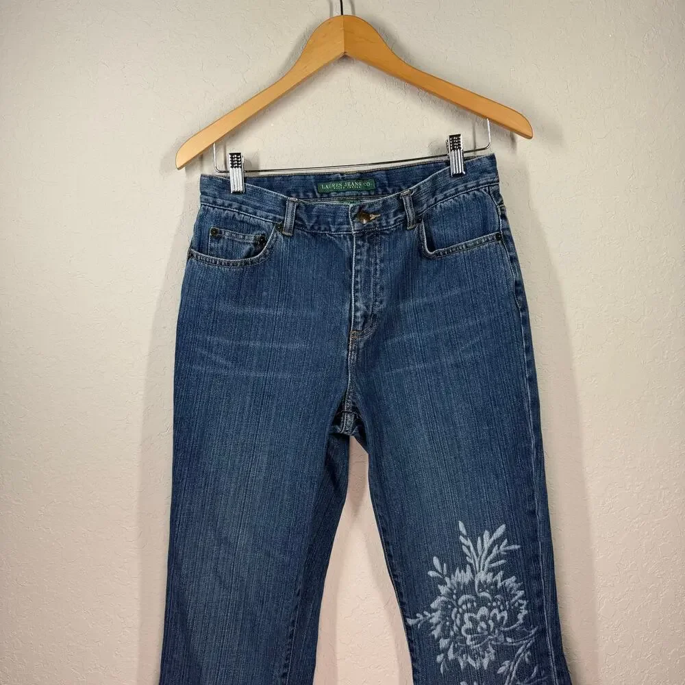 Vintage Women's Lauren Jeans Co. Ralph Lauren Floral Print Jeans‎ Size 6